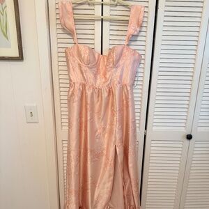 Dessy Collection Bow & Blossom Print Dress